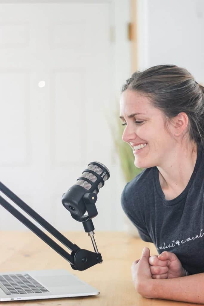 Woman with microphone